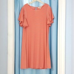 Striped Salmon Dress